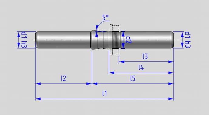 Coluna com cone e rosca central: precisão e durabilidade para projetos industriais